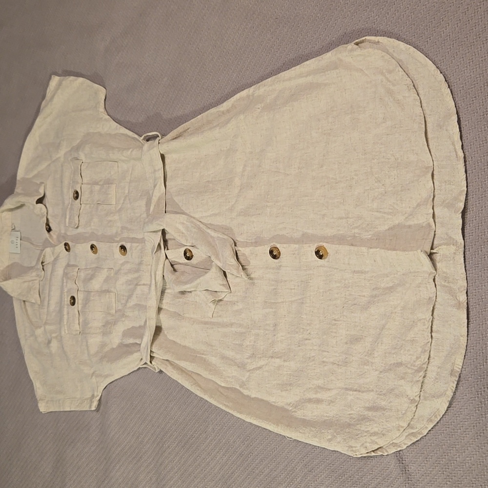 🌟 KAFFE Gorgeous unique belted shirt dress in linen color US 6 Euro 38 - Picture 7 of 13